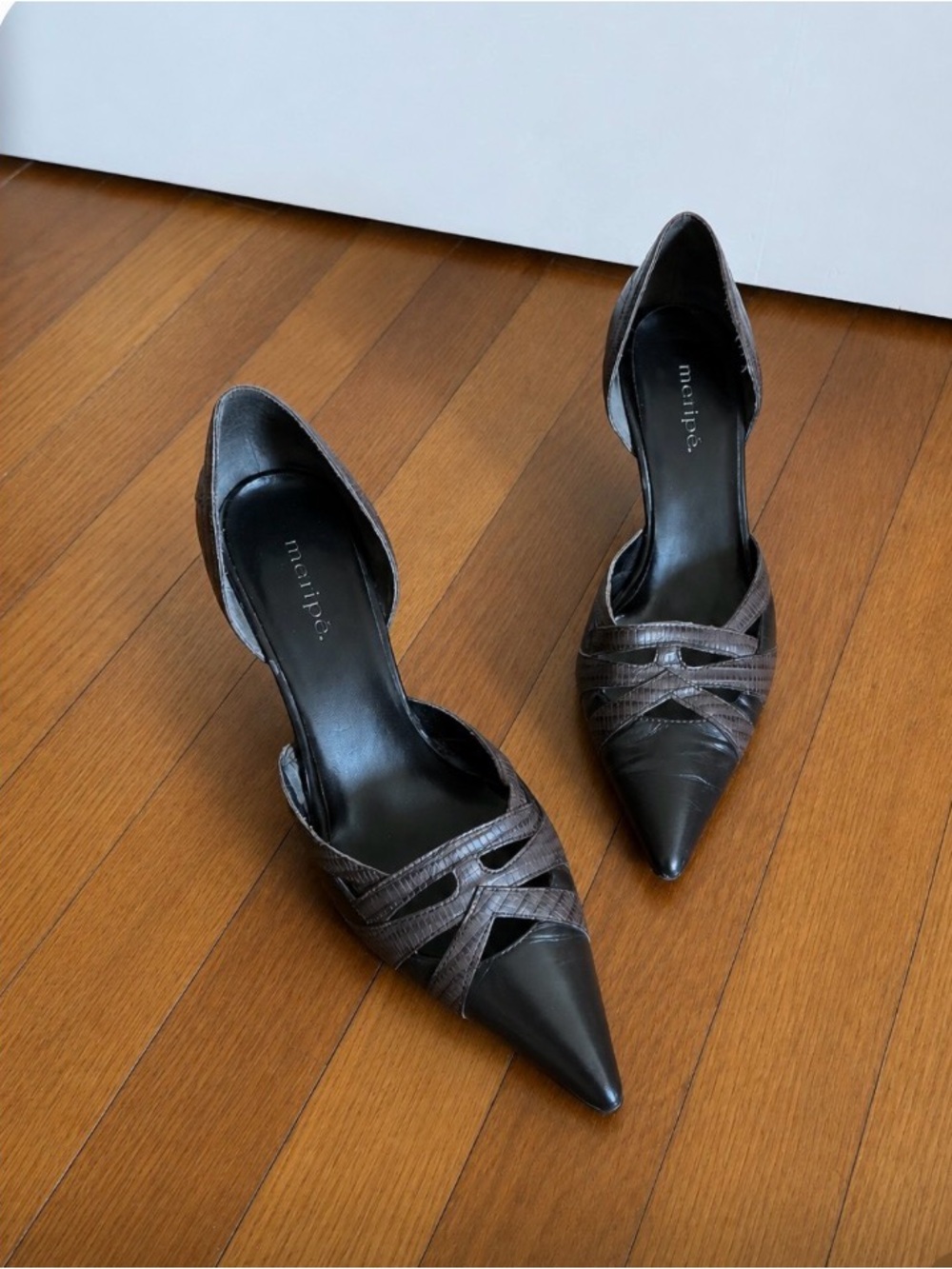 Like New - Brown Pointed D'Orsay Heels